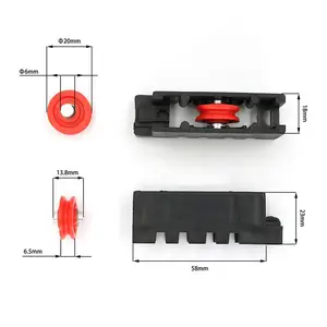 Rodamiento de rodillos del mercado de Ghana, rodillo de aluminio para ventana deslizante