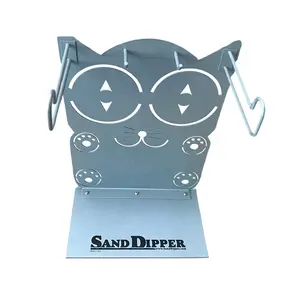 laser cutting cute metal counter kitty litter bag stand bag dispenser display rack