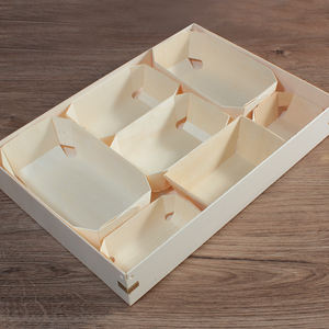 Plateaux en bois pour l'emballage et l'affichage des gâteaux et des aliments, ensemble de plateaux en bois personnalisés, plateau à sushi, plateau en bois brut pour <span class=keywords><strong>charcuterie</strong></span> - Product Image 3