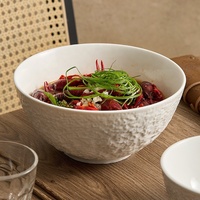 Bol à soupe et à riz en porcelaine écologique et sûr avec logo personnalisé, compatible micro-ondes, pour la maison, le restaurant, les fêtes, vaisselle de table, design Japandi, céramique