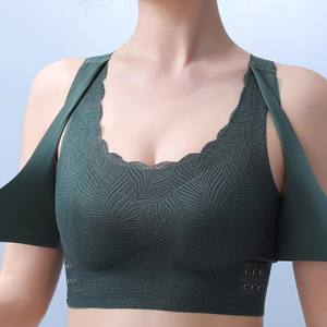 Soutien-gorge push-up sans coutures pour <span class=keywords><strong>femme</strong></span>, brassière de <span class=keywords><strong>sport</strong></span> confortable sans armatures, bralette sexy à dos croisé, brassière <span class=keywords><strong>femme</strong></span> - Product Image 4