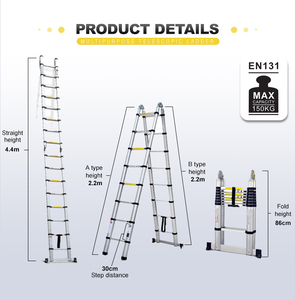 <span class=keywords><strong>Made</strong></span> <span class=keywords><strong>In</strong></span> <span class=keywords><strong>China</strong></span> 4.4M Loft Bước Gấp Nhôm Mở Rộng Kính Thiên Văn Gác Mái Thang - Product Image 2