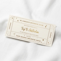 Voucher cadeau surprise en feuille d'or, invitation personnalisée style carte d'embarquement pour Noël, anniversaire, cadeaux d'anniversaire de mariage
