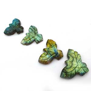 Igi หินอัญมณีลาบราดอไรต์ธรรมชาติขนาด36ซม. แกะสลักด้วยมือแบนรูปนกอินทรีอบสีเขียวอัญมณีหลวม - Product Image 4