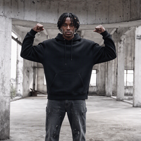 Sweat à capuche Y2K Streetwear personnalisé avec logo imprimé, pour homme, en coton épais de haute qualité, coupe oversize et courte