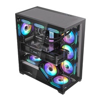 TB02 Mid Tower PC ATX Gaming Computer Case Tempered Glass Front & Side High Airflow ARGB Sync