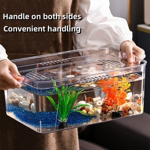 דגי שולחן עבודה טנק שקוף לחיות מחמד מיכל צב קטן מיכל גינון סלון משרד - Product Image 4