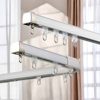 Rail de rideau flexible en alliage d'aluminium, rail simple pliable, rail droit et courbé pour montage au plafond et au mur pour fenêtre en baie