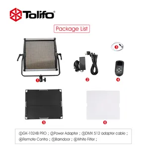 Tolifo GK-1024B برو 30W 1024 قسط الصمام ذو لونين الفيديو مصباح لوح ل يوتيوب الإضاءة ستوديو التصوير