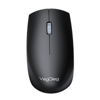 Souris sans fil VegGieg 2,4 G pour bureau, portée de 15 m, souris optique portable avec molette de défilement en métal, pile AAA incluse pour ordinateur portable PC