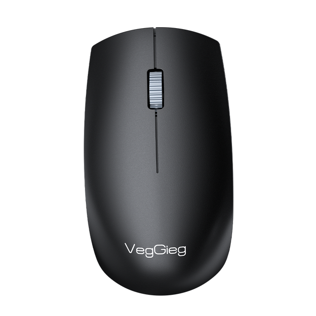VegGieg 2.4GWireless Mouse for Office15M Range Portable Optical Mice with Metal Scroll Wheel Including AAA Battery for Laptop PC