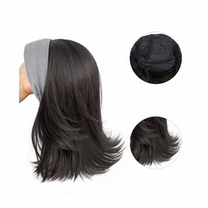 Peluca de media cabeza para <span class=keywords><strong>mujer</strong></span>, hecha a máquina con <span class=keywords><strong>cabello</strong></span> sintético resistente a altas temperaturas, estilo bob <span class=keywords><strong>corto</strong></span> con puntas invertidas, extensión de <span class=keywords><strong>cabello</strong></span> desmontable para volumen - Product Image 4