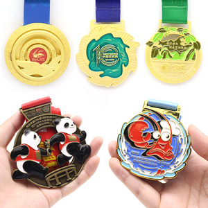 Jolie décoration en métal en alliage de zinc plaqué or fleur trèfle Logo médailles trophées médaille en métal personnalisée - Product Image 3