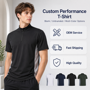 Camisetas de Golf Premium para Hombre, al por Mayor, con Cierre de Cremallera de un Cuarto, Cuello Alto, Logotipo Personalizado, Diseño Único y Elegante, Directo de Fábrica - Product Image 1