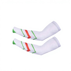 Manchons de cyclisme à rayures imprimées, protection anti-UV, unisexe adulte, polyester, sublimation, compression sportive, nom d'équipe personnalisé - Product Image 1