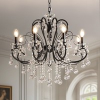Lustre LED Rétro Français en Cristal Style Mid-Century pour Salon Chambre Haute Qualité CRI 98 220V Lumière Principale Luxe Romantique