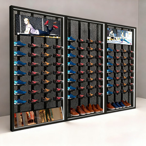 Vente en gros <span class=keywords><strong>d</strong></span>'usine, présentoir à chaussures multifonctionnel lumineux en acier angulaire moderne pour centre commercial, magasin de chaussures, pour chaussures de sport - Product Image 1
