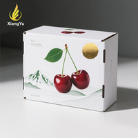 Boîte d'emballage en carton ondulé blanc personnalisée, écologique et réutilisable, imprimée UV, pour cerises, 5 kg, 10 kg, 20 kg, pour l'exportation de fruits frais
