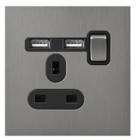 Prise murale rétro en acier inoxydable avec panneau tactile, 2 prises, 10A, interrupteur universel, double prise, IP37, 250V, installation facile, durable