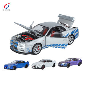Chengji Metal Toys Sports Car 1/18 <span class=keywords><strong>GTR</strong></span> Sports Diecast Door Open Glide Rueda delantera Dirección Sonido Luz Dies Cast Metal Car - Product Image 1