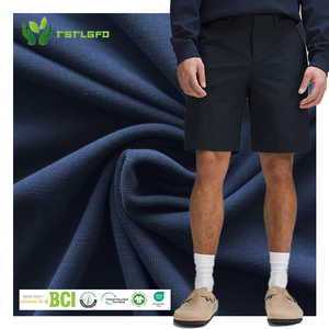 Bermudas informales de poliéster reciclado para hombre con sarga de algodón 100%, bolsillos laterales personalizados con cremallera para hombre - Product Image 1