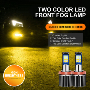 Super brillante H3 H7 H8 H11 3030 LED luces <span class=keywords><strong>antiniebla</strong></span> doble color <span class=keywords><strong>antiniebla</strong></span> bombilla 9006 9005 para coches - Product Image 3