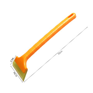 Cuchilla de goma para quitar nieve del coche, 33x12,5x5,5 cm, mango largo, raspador de hielo montado en el vehículo, amarillo - Product Image 2
