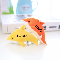 Porte-clés en peluche dauphin personnalisé avec sublimation par transfert thermique, breloque animal marin, cadeau promotionnel pour événement d'entreprise, souvenir