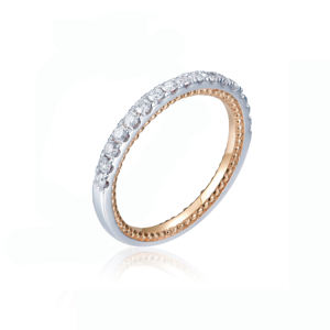 แหวนทองคำแท้ 10K/14K/18K ประดับเพชร CVD ที่ได้รับการรับรองจาก IGI สำหรับงานหมั้น งานปาร์ตี้ แฟชั่น สำหรับทุกเพศ - Product Image 2