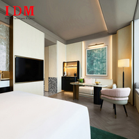 Ensemble de meubles de chambre d'hôtel 5 étoiles IDM, style moderne, bois massif, cuir, écologique, lit king size, villa de luxe, appartement, usage commercial