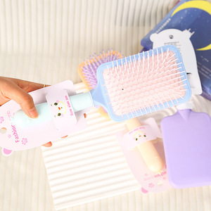 Candy Colored Cushion Hair Comb 15 Cm <b>Lightweight</b> Massage Airbag Comb For Girls Cartoon Design Resin Material - Product Image 1