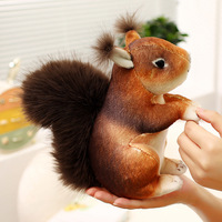 Émulation d'écureuil en peluche, jouet animal de la forêt, cadeau réaliste personnalisé, rembourrage en coton PP
