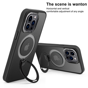 WOWCASE-funda de teléfono a prueba de golpes, diseño de anillo de Metal trasero de PC esmerilado con función de carga magnética para <span class=keywords><strong>iPhone</strong></span> 14 - Product Image 2
