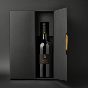 Caja de Regalo de Lujo Portátil Azul y Roja de Alta Calidad con Logotipo Personalizado para una Sola Botella de Vino o Licor, para Empacar Botellas de Vino o Champaña - Product Image 1