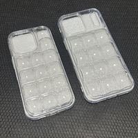 Nouvelle coque arrière amovible DIY 3D effet glaçon transparente pour iPhone 17 16 15 14 Pro Max et Samsung S26