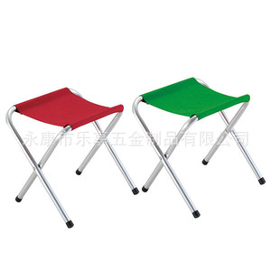 Tabouret pliant en alliage d'aluminium rectangulaire vert foncé, chaise portable pour le camping en plein air - Product Image 2