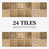 Carreaux muraux autocollants de style européen Mandala pour intérieur, comptoirs de cuisine, salon, carreaux muraux imperméables