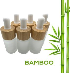 Botella de Vidrio con Gotero para Aceites Esenciales, 20ml 30ml 60ml, con Tapa de Bambú, Diseño Creativo y de Lujo, Recargable, para Perfume, con Serigrafía - Product Image 3