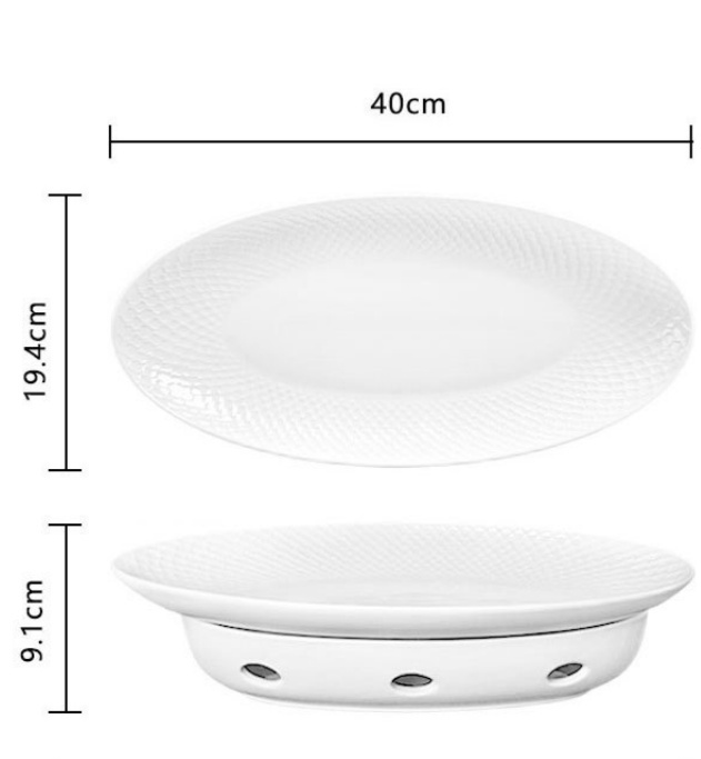 Piatto da pesce bianco da 16'' B