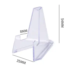 Mini Easel Holder Card Display Clear Acrylic CrystalsTriangle Holder Coin Capsules Display Easel Stand