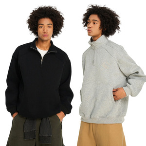 <span class=keywords><strong>Felpa</strong></span> retrò mezza cerniera 400g <span class=keywords><strong>felpa</strong></span> pesante mezza Zip cotone poliestere Unisex personalizzata Zip fino <span class=keywords><strong>felpa</strong></span> da uomo - Product Image 3