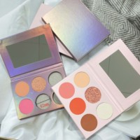 Cosmétiques pour le visage imperméables Palette de surligneur personnalisée 8 couleurs Sans logo Marque privée Surligneur liquide Maquillage pour peaux foncées