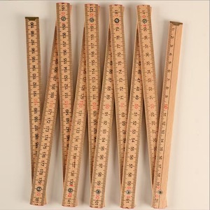 Règles pliantes en bois avec mesures métriques et impériales pour la fonction pliable de papeterie scolaire - Product Image 4