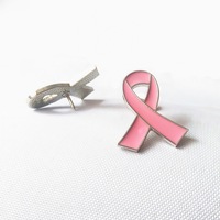Broche Émail Colorée 3D Ange Détecteur de Métaux Croix Sauvageuse Ruban Rose Cancer du Sein Personnalisée Vente en Gros