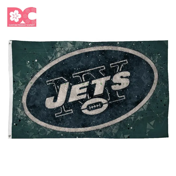 ファクトリーアウトレットODM New York Jets 2022 New Style 3x5 ft 100% polyester Vivid Color and Fade Proof Flags