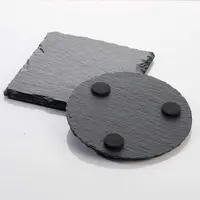 Customized Black Blank Sublimation Print Stone Slate Coaster