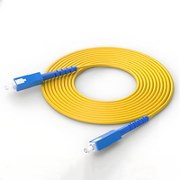 SC/UPC-SC/UPC Kabel Patch Cord Serat Optik SM Single Mode 9/125 Simplex 3.0mm FTTH Kuning untuk Pusat Data PON CATV Ruang Server 1-5M