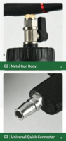 Pistolet de nettoyage intérieur de voiture Tornado haute performance, lanceur de mousse pneumatique pour le lavage des sièges et du tableau de bord automobile