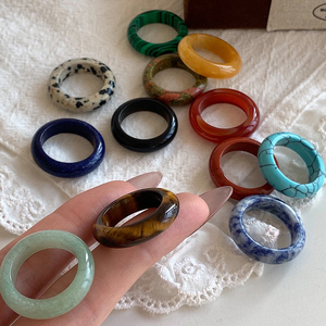 Anillos de Piedra Natural de 16 Colores y Varios Tamaños para Unisex, Regalo, Joyería Vintage Elegante, Venta al por Mayor - Product Image 3