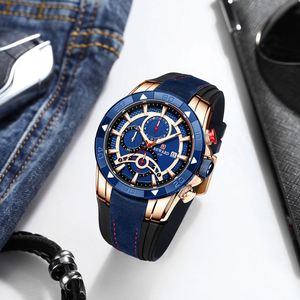 Reloj de Cuarzo para Hombre REWARD RD83013M, Cronógrafo Deportivo, Fecha Automática, Resistente al Agua 30m, Correa de Silicona, Relojes para Hombre - Product Image 1